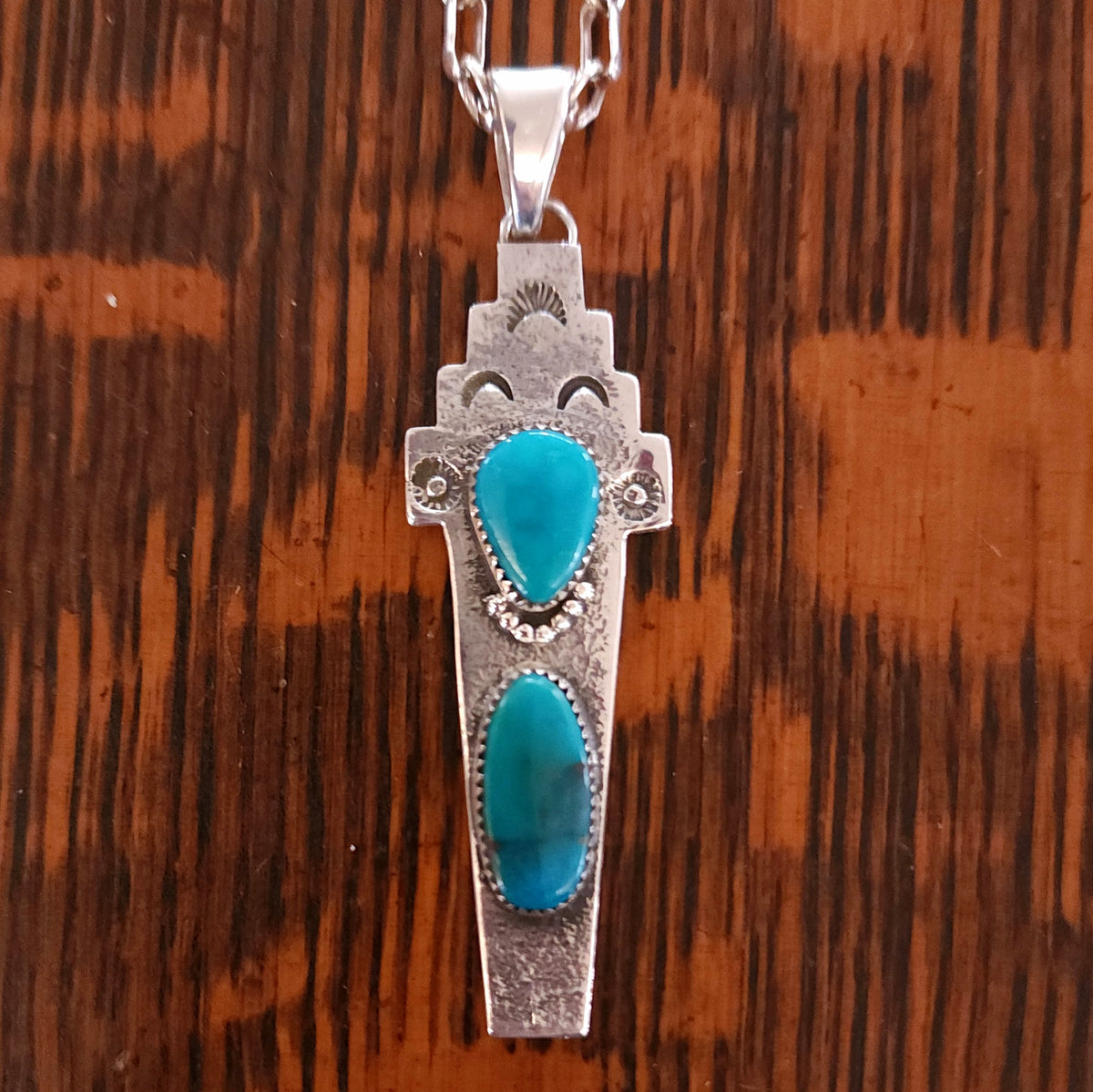 Natural Morenci Turquoise Spirit Person Pendant #4 – Gathering Tribes