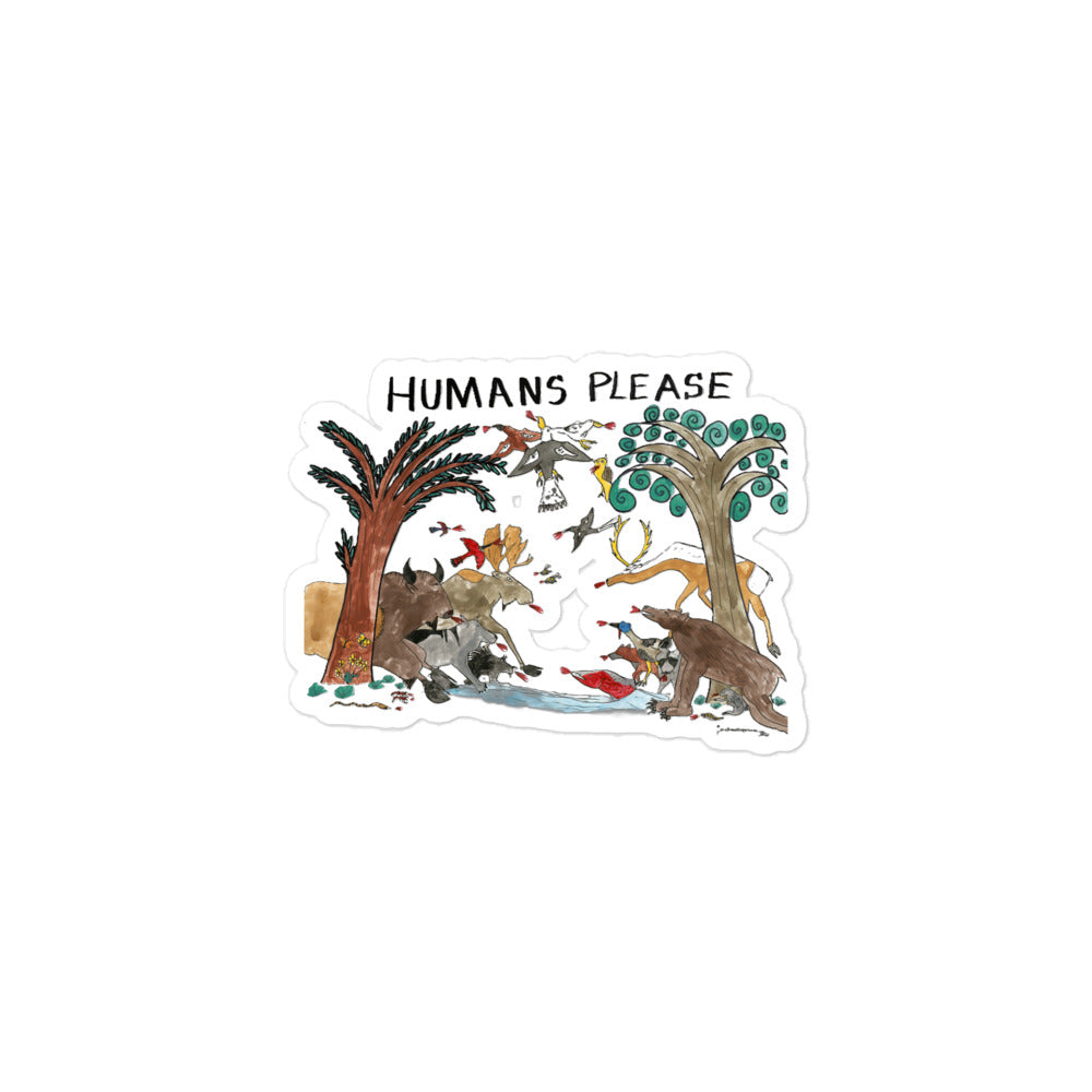 Humans Please - Sticker – Gathering Tribes