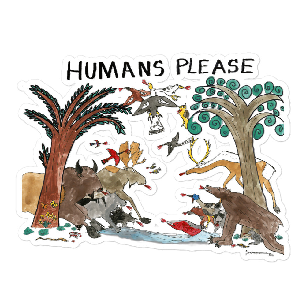 Humans Please - Sticker – Gathering Tribes